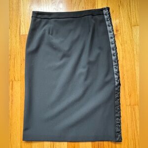 BCBGMaxAzria pencil Skirt in Black real leather detailing
